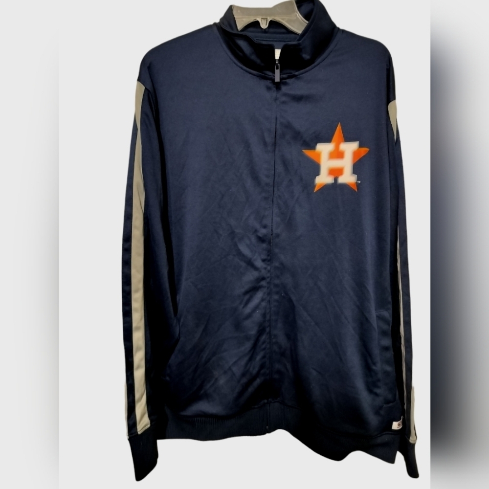 M374) Genuine Merchandise Navy Full Zip Front Houston Astros True Fan Jacket XL